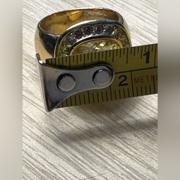 SWAROVSKI VINTAGE!  jonquil pastel ring yellow and clear crystals, late 1990s - Picture 10 of 10